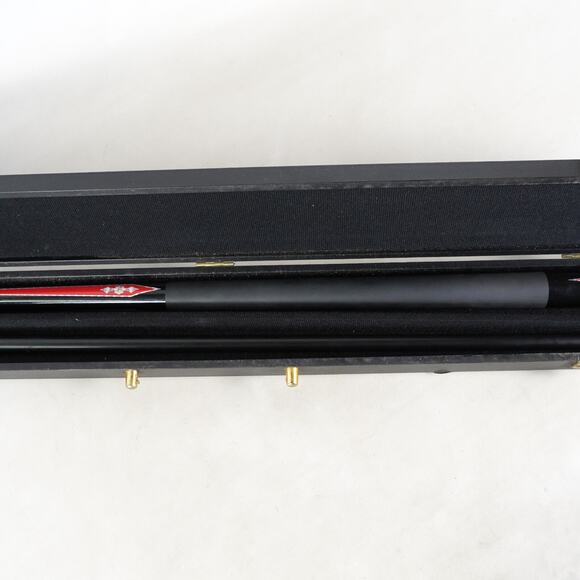 Eliminator Woven Fiberglass Over Wood Pool Cue Stick w/ Hard Case Black Red - Picture 5 of 16